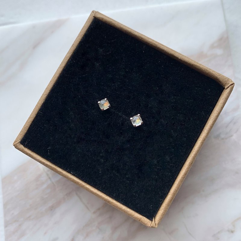 Labradorite Rose Cut 925 Sterling Silver Prong Set Earrings - Earrings & Clip-ons - Gemstone Silver