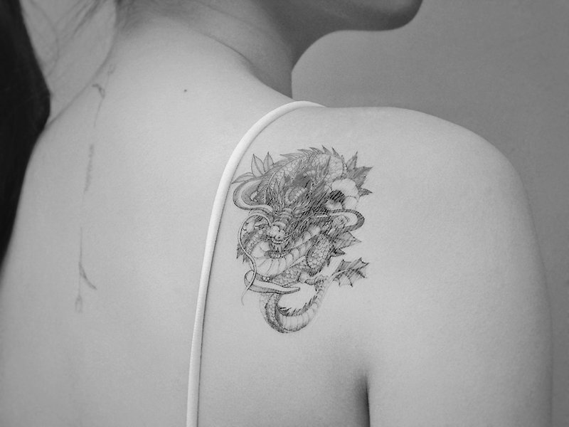 【Nuo and the Dragon】Tattoo stickers - Stickers - Paper Black