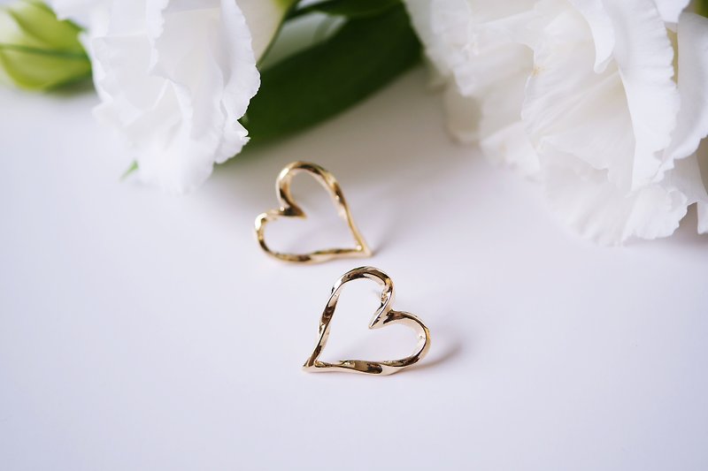 Rotating love earrings // Clip-On available - Earrings & Clip-ons - Precious Metals Gold