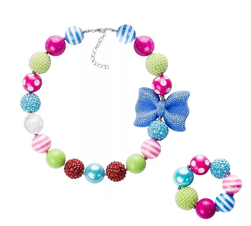 Cutie Bella兒童首飾項鍊手鍊套裝 Chunky Necklace bracelet set - 嬰兒手鍊/飾品 - 塑膠 