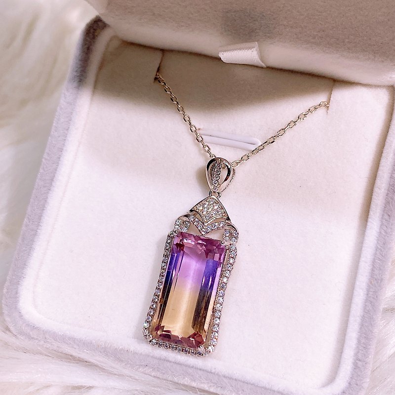 天然寶石 天然紫黃晶 13克拉 大克拉寶石僅此一顆 母親節禮物首選 - 項鍊 - 寶石 