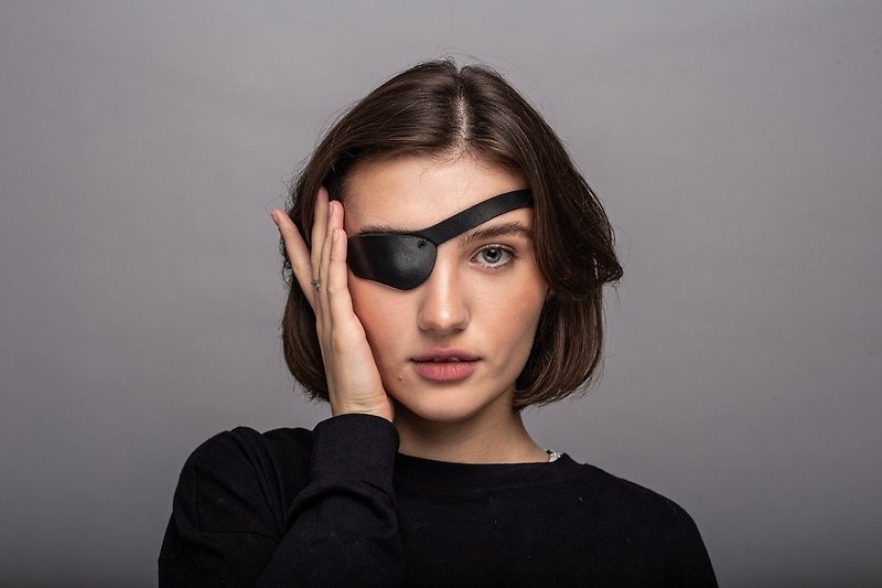Mccain Eye Patch ,Dan Crenshaw Eye patch, Leather Eye Patch, Eye Patch, Man Eye - Eye Masks - Genuine Leather Transparent