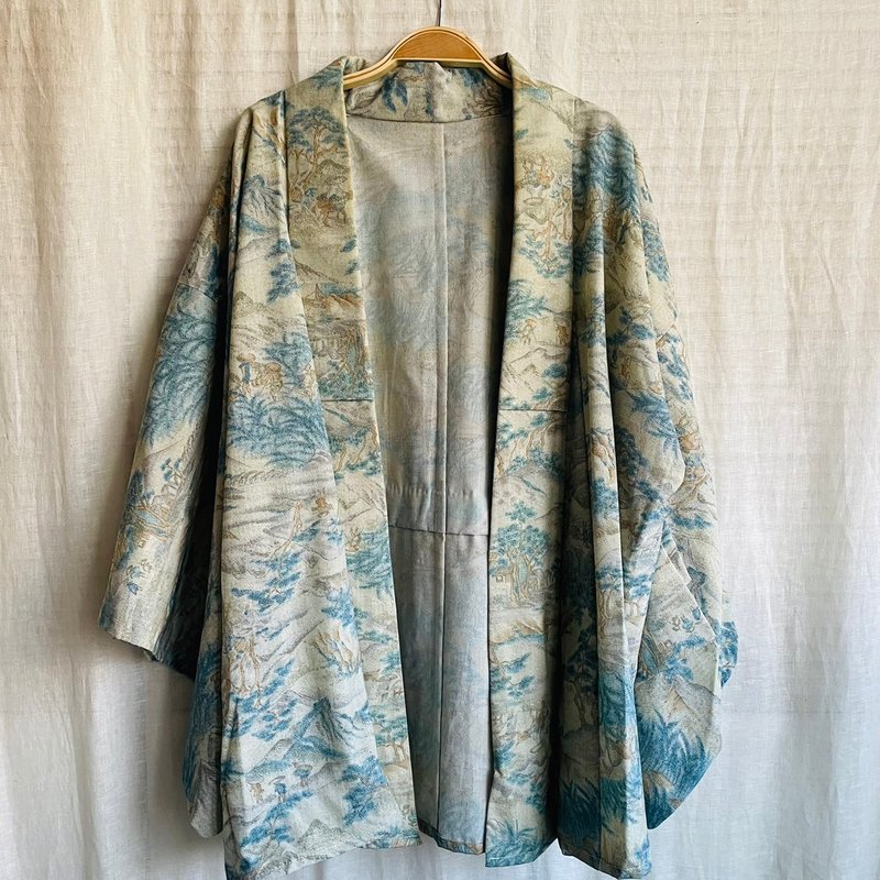 松木山水人物 和服羽織 個性外套 - 女大衣/外套 - 棉．麻 