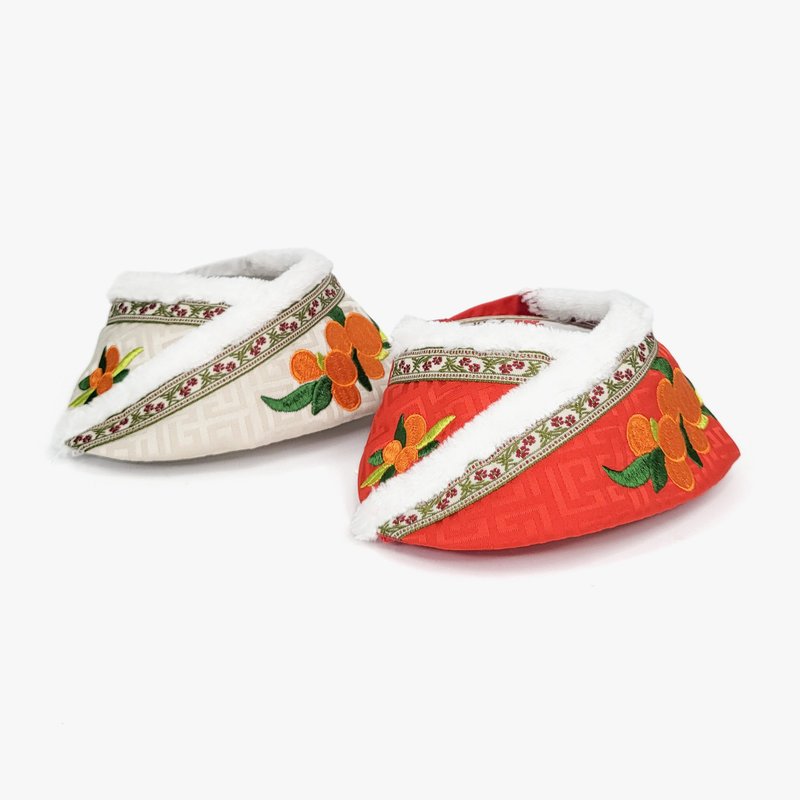 【Momoji】Pet Bib Collar (CNY) - Tangerine - Clothing & Accessories - Thread Multicolor