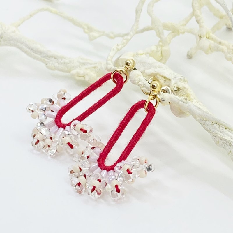 Coral earrings Clip-On[red] - Earrings & Clip-ons - Glass Red