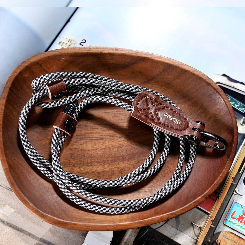 Prockr】Mobile phone strap - dark coffee leather (2) - colorful rope/mobile phone lanyard/document rope - Lanyards & Straps - Polyester Brown