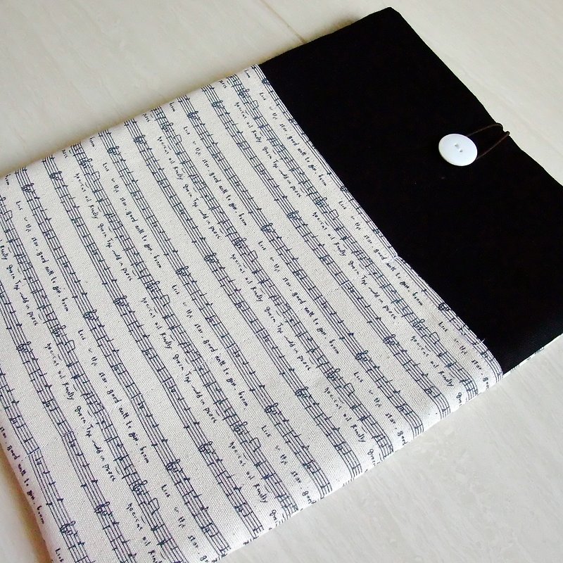 客製化電腦保護套 筆電包 電腦包 平板套  Music (M-227) - 電腦袋 - 棉．麻 黑色