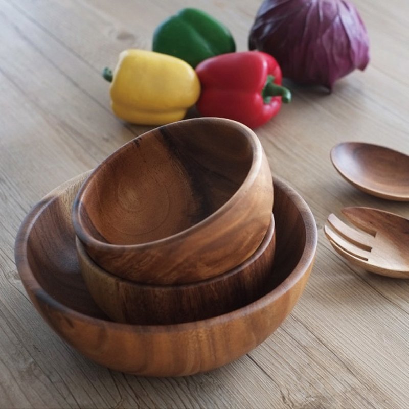 LINKIFE Wooden Series Acacia Rice Bowl - ถ้วยชาม - ไม้ 