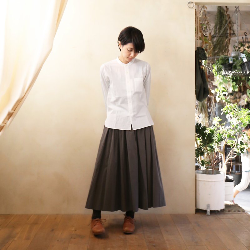 Fluffy cotton long skirt · charcoal gray - Skirts - Other Materials Gray