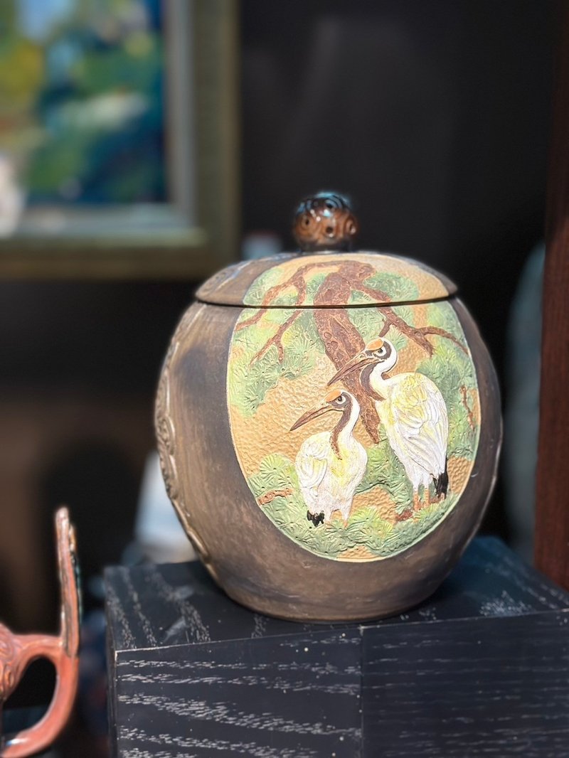 手工刻花__花鳥茶倉浮雕系列 - 茶壺/茶杯/茶具 - 陶 咖啡色