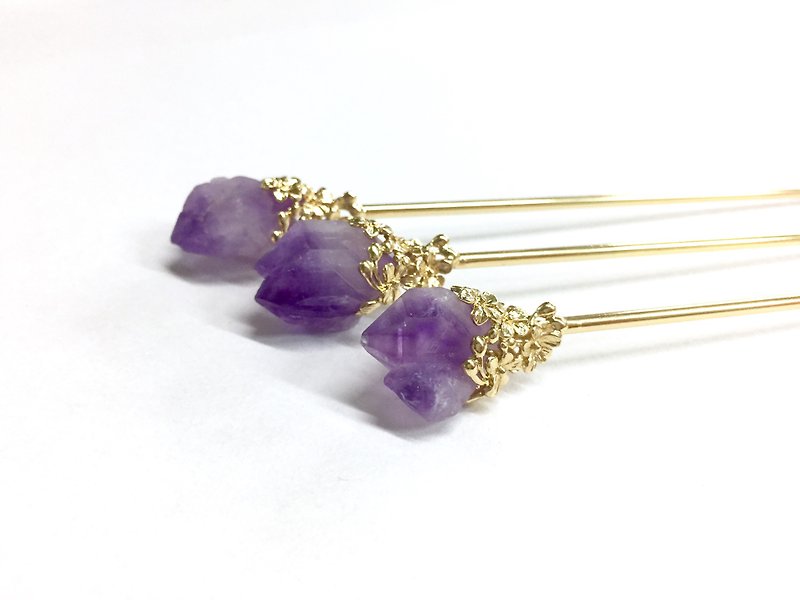 [crystal mine] amethyst. Natural amethyst clusters. Semi-precious stones. - Hair Accessories - Semi-Precious Stones Purple