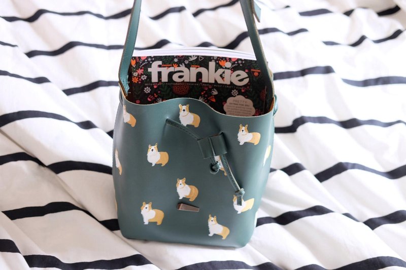 Corgi Tote Bag - 手提包/手提袋 - 真皮 綠色