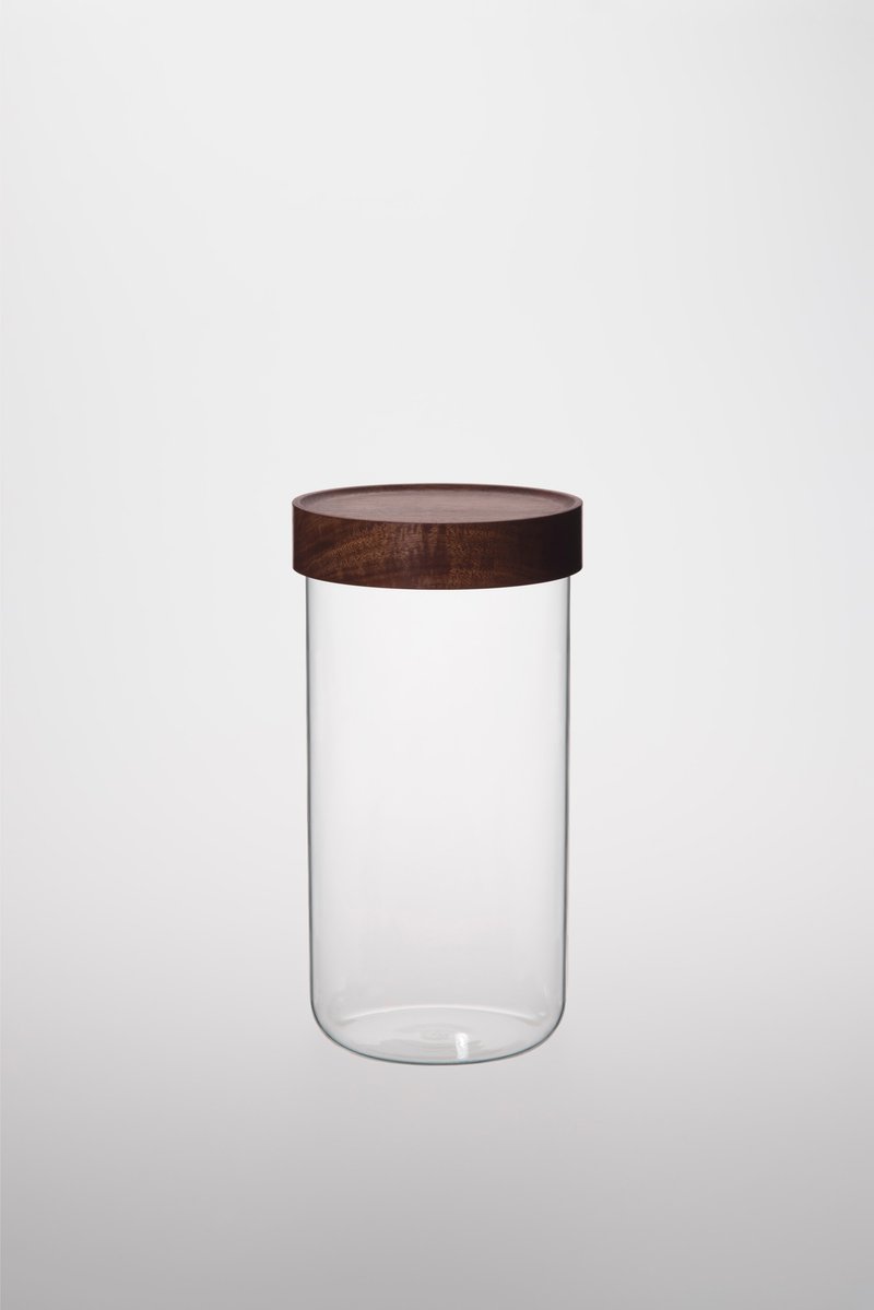 TG Glass Storage Jar with Taiwan Acacia Lid 1200 ml - กล่องเก็บของ - ไม้ สีนำ้ตาล