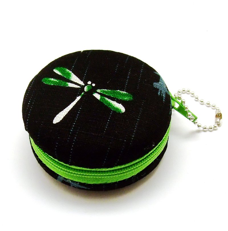 SALE Macaron Coin Purse/ Earphone Bag/ Jewelry Box/ Charm(Group 4) - กระเป๋าใส่เหรียญ - ผ้าฝ้าย/ผ้าลินิน สีเขียว
