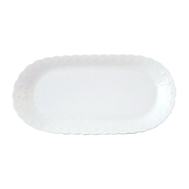Silky White 絲路骨瓷長型托盤 腰子盤(24cm) - 盤子/餐盤/盤架 - 瓷 白色