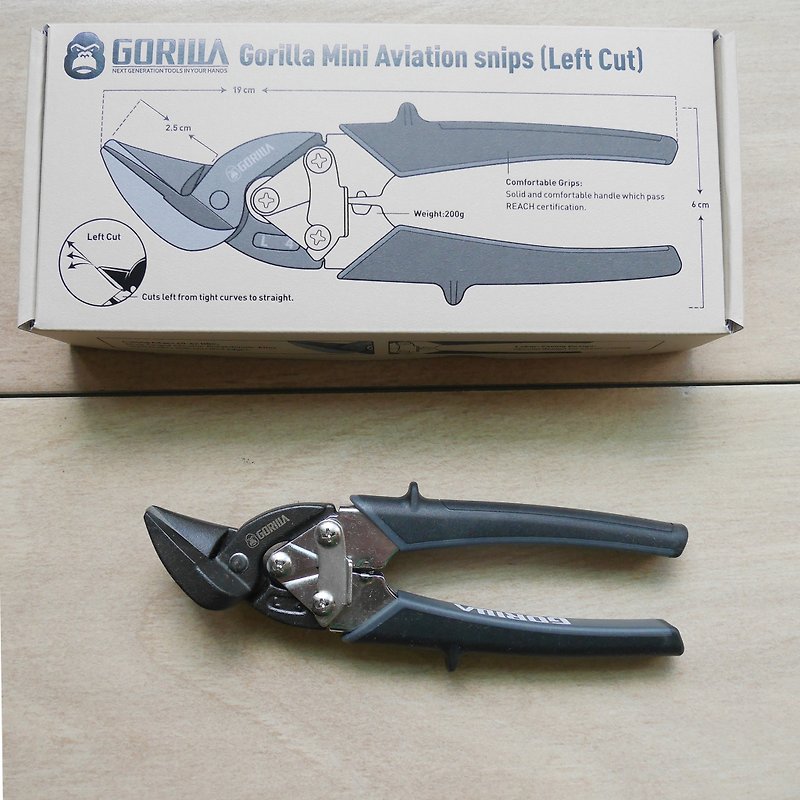 【Gorilla】超省力小型鐵皮剪刀左彎剪 台灣製造精品 - 其他 - 其他金屬 灰色