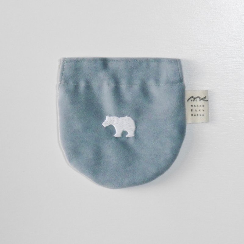 Embroidered suede pouch polar bear - Toiletry Bags & Pouches - Polyester White
