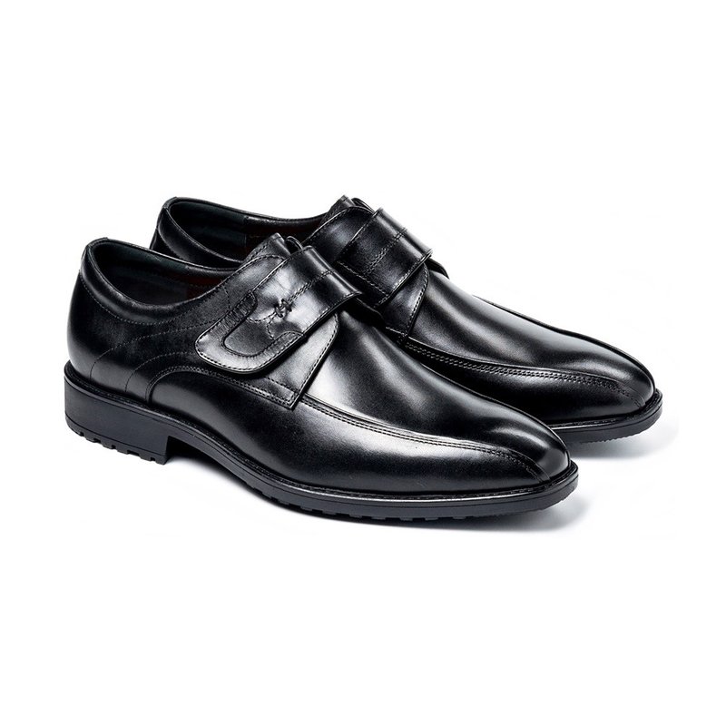 Ultra-lightweight 3E wide-last casual men's leather shoes 23406-1 black - รองเท้าหนังผู้ชาย - หนังแท้ 