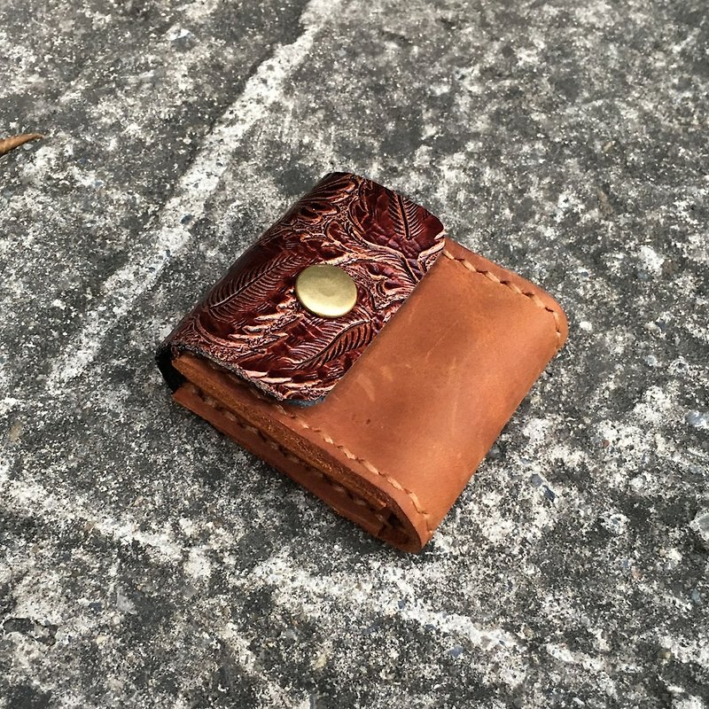 [U6.JP6 Handmade Leather Goods]-Hand-stitched. Lightweight coin purse/universal bag (for men and women) - กระเป๋าใส่เหรียญ - หนังแท้ 