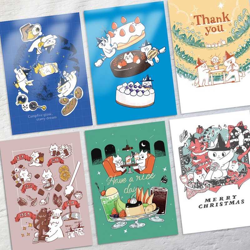 Double-sided postcard (birthday/thank you/Christmas/other) [select any 3] / Five-pointed planet - การ์ด/โปสการ์ด - กระดาษ 