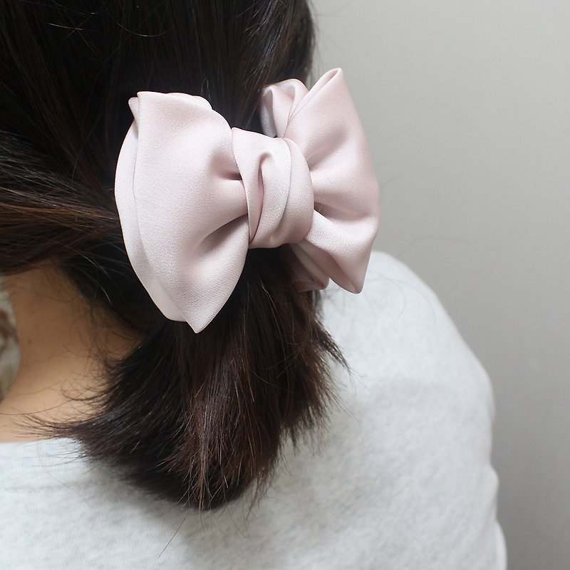 Pink Small ribbon Hair Jaws simple hair banana clip,medium ponytail clip - Hair Accessories - Other Materials Pink