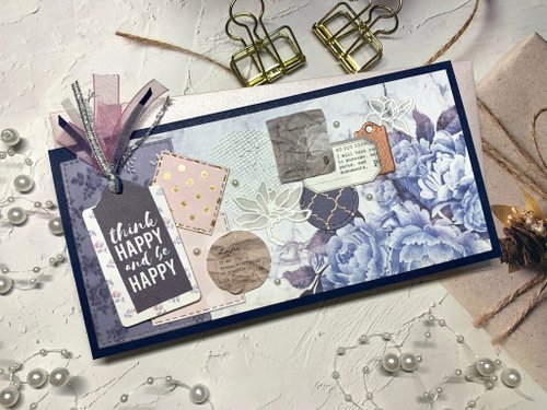 Pei's small world 拼貼卡片/祝福卡片/萬用卡片/手工卡片 think happy