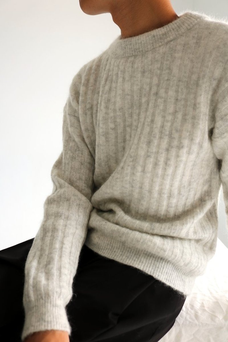 Kew Sweater 馬海毛毛羅紋毛衣 (可訂做其他顏色)-sold out  - 男裝 毛衣/針織衫 - 羊毛 白色