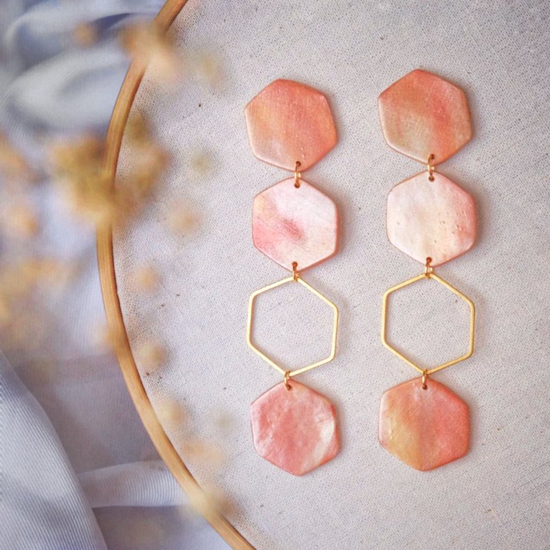 Eco-Friendly Materials Earrings & Clip-ons Orange - Clay earrings Clay earrings The setting sun is shining