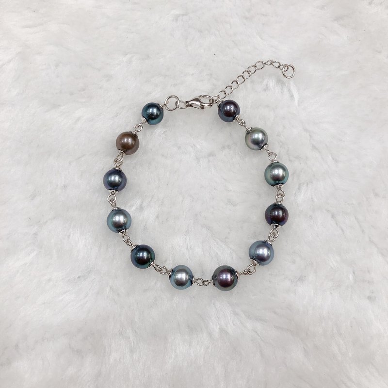 PJ. Akoya black pearl bracelet - สร้อยข้อมือ - ไข่มุก 