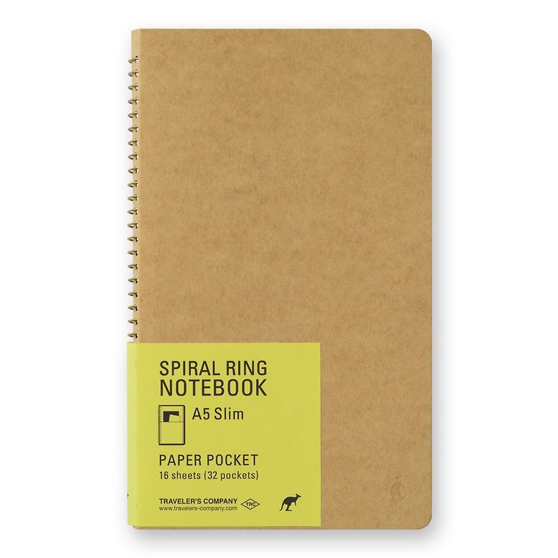 Spiral Ring Notebook A5 Slim-Pocket Envelope - Notebooks & Journals - Paper Khaki