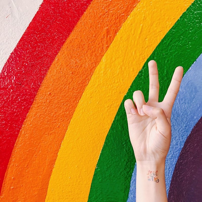 | 愛最大 | 2入紋身貼紙 彩虹 婚姻平權 愛最大 LGBT - 紋身貼紙 - 紙 