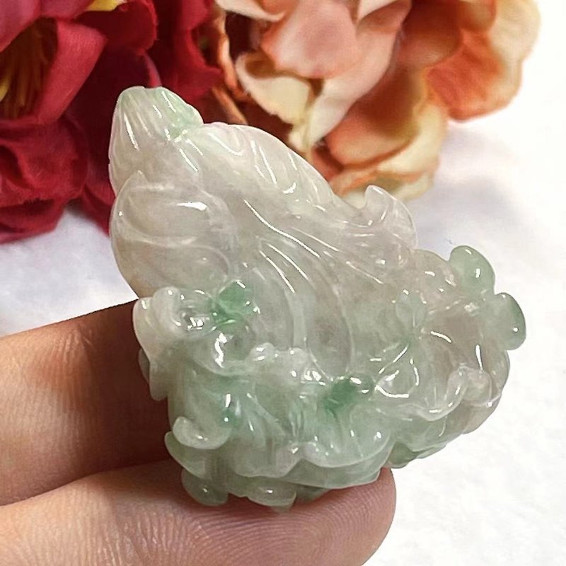 Treasure Crystal Stone/ natural jade pendant A cargo cabbage / spring color cabbage / ice spring color / green cabbage / purple cabbage - Necklaces - Jade Multicolor