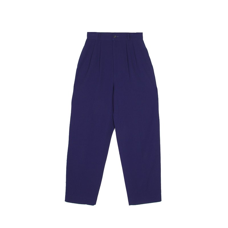 [ヴィンテージ]クラシックナス紫色のブルーベリーヴィンテージ古典的なズボン - パンツ レディース - ポリエステル ブルー