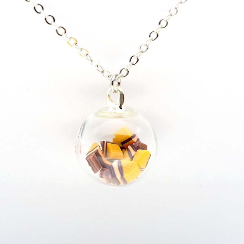 「OMYWAY」Handmade Dried Flower Necklace - Glass Globe Necklace 1.4cm - Chokers - Glass Transparent