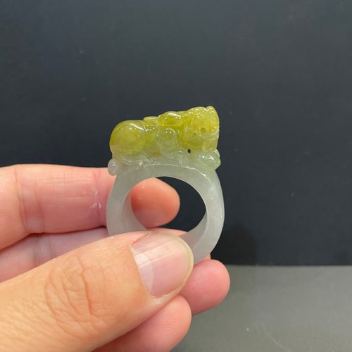 元元圓滾滾 水晶手鍊 瀚玉珠寶 天然翡翠 黃翡貔貅戒指 貔貅玉戒 翡翠戒指 緬甸玉戒