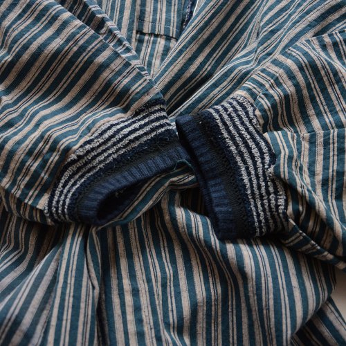 Noragi Cotton Kimono Jacket Vintage Japanese Fabric Stripe