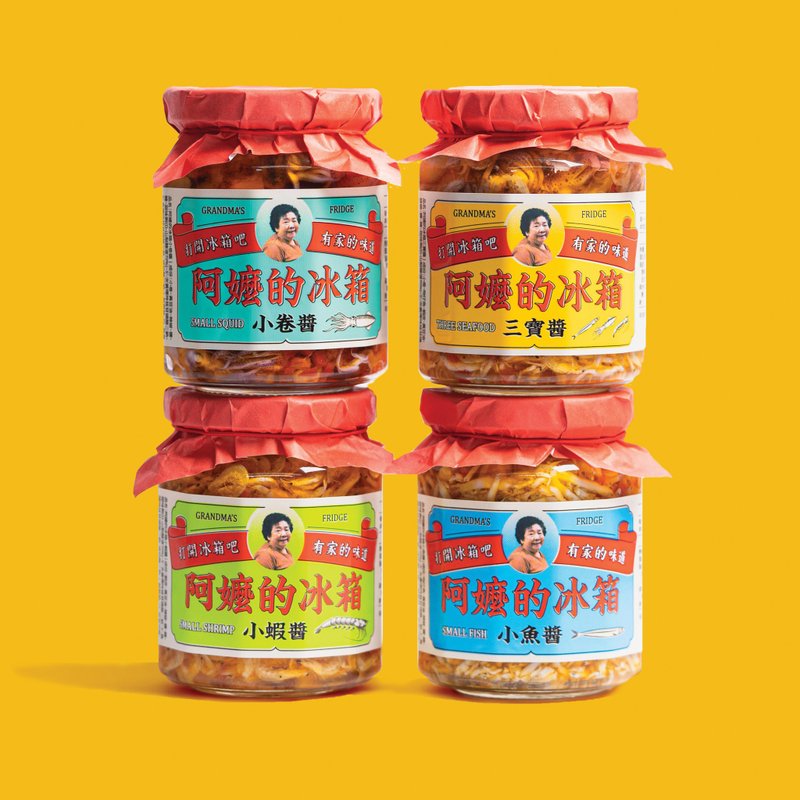 阿嬤的冰箱海鮮三寶醬-買3+1組 - 醬料/調味料 - 玻璃 紅色