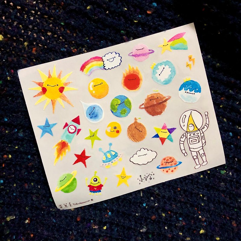 小宇宙－透明白墨割型貼紙 - 貼紙 - 防水材質 多色