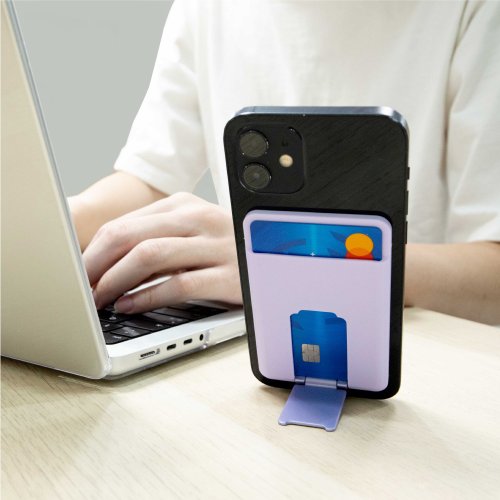 AHAStyle 官方品牌店 StandWallet MagSafe 防消磁 磁吸式手機卡套 - 支架款(可裝兩卡)