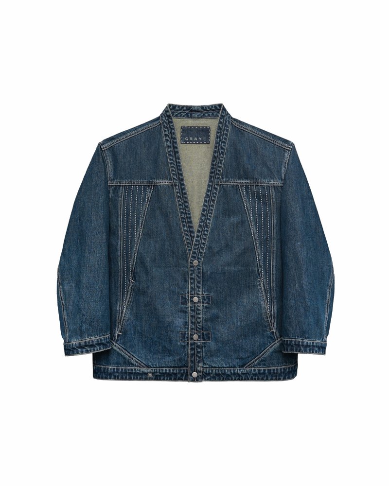 Noragi Denim Jacket - Men's Coats & Jackets - Cotton & Hemp Blue