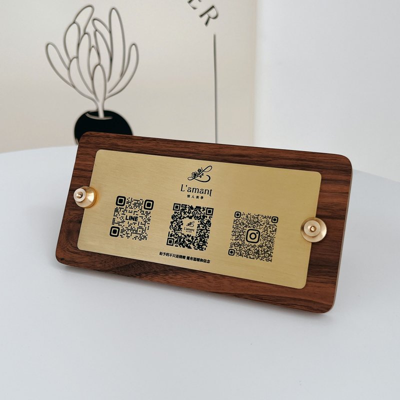 黃銅 桌牌 收銀立板 櫃檯收銀專用 收銀桌牌 行動支付 QRcode - 其他 - 銅/黃銅 
