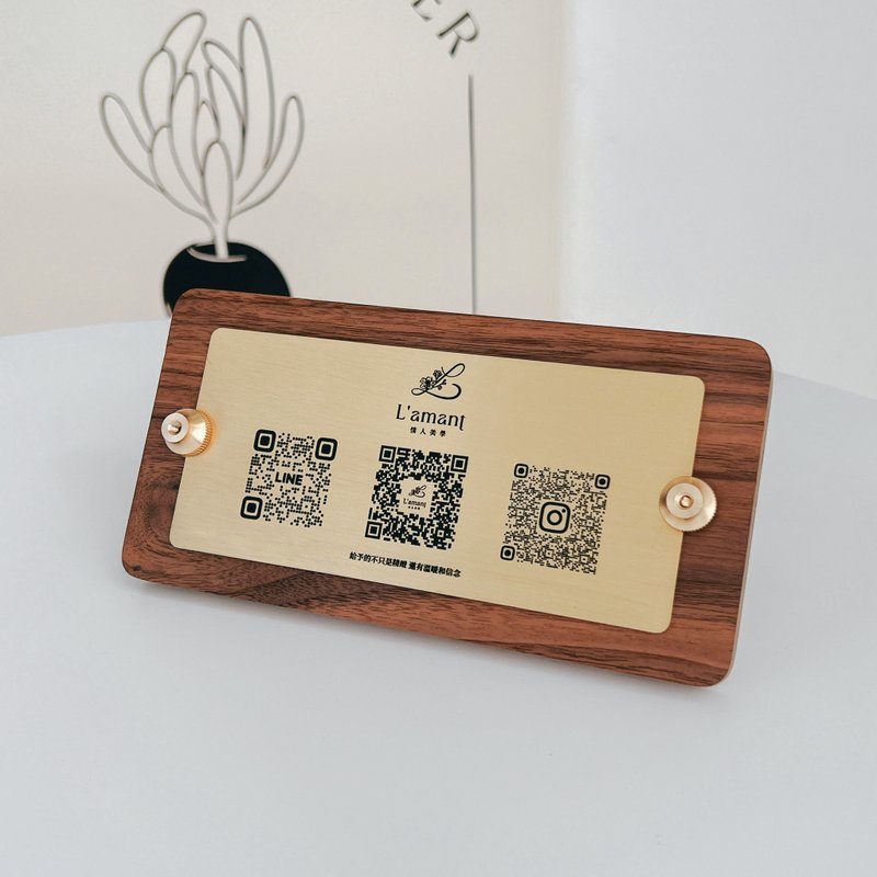 Brass Table Sign, Cashier Stand, For Counter Use, Payment QR Code Stand, Mobile Payment - อื่นๆ - ทองแดงทองเหลือง 