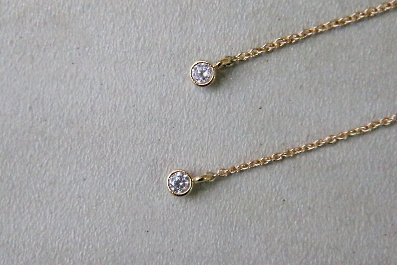 Crystal sterling silver earrings 1089 take spring - ต่างหู - เครื่องเพชรพลอย สีทอง