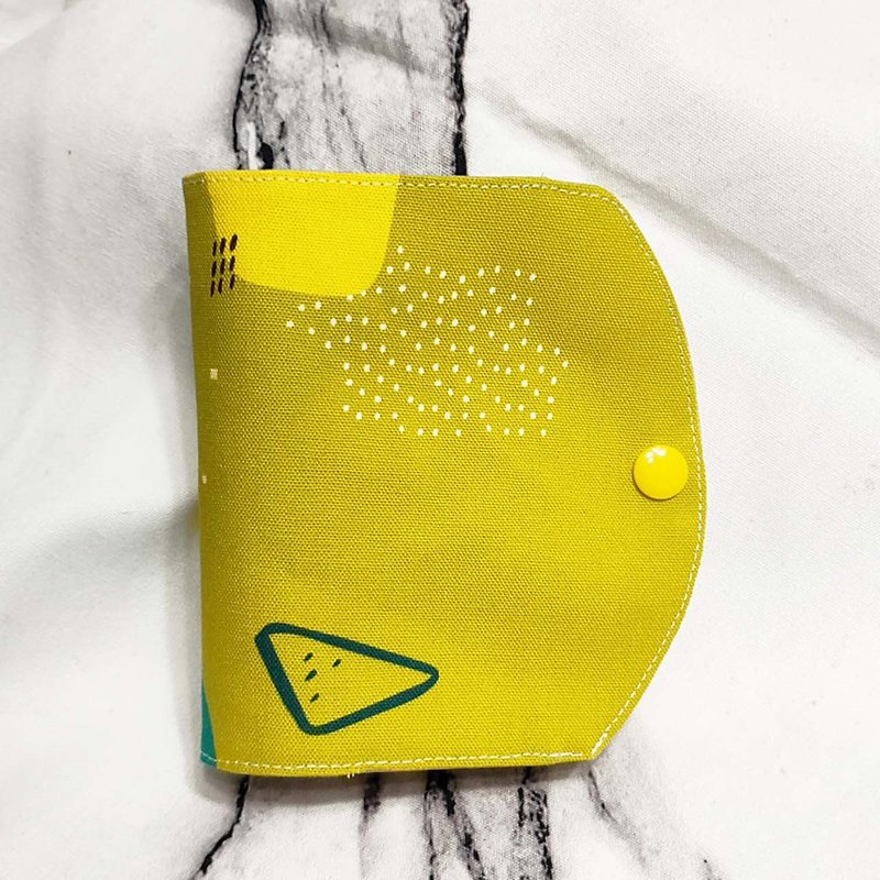 Mustard geometric mask storage clip - หน้ากาก - ผ้าฝ้าย/ผ้าลินิน สีเหลือง