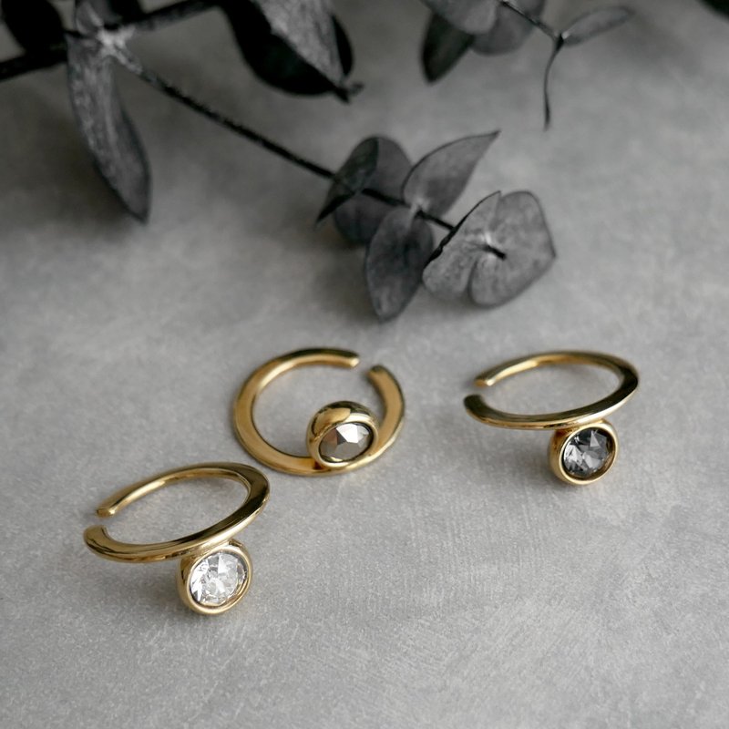 スワッグイヤカフ テトラゴナ / brass C137 - 耳環/耳夾 - 銅/黃銅 金色