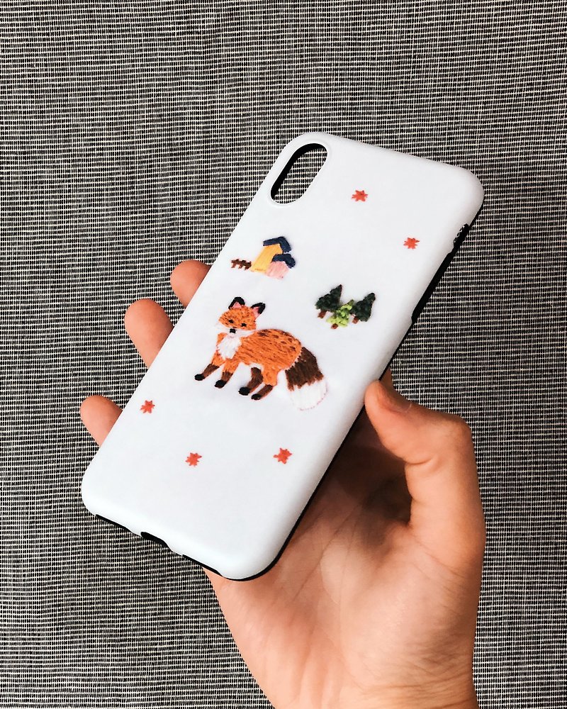 Embroidery-Orion Forest Matte Phone Case - Phone Cases - Plastic White