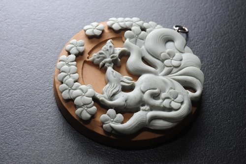 九尾狐仙 霊狐 装飾品 工芸品 美術品 置物 九尾の