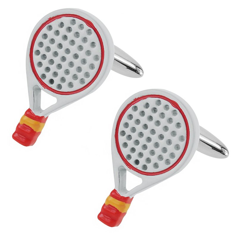 White Enamel Tennis Racquets Cufflinks - Cuff Links - Other Metals Multicolor