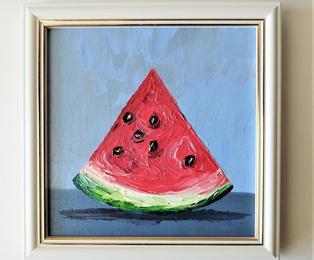 スイカ大サイズ❗️手作り額付き銅版画応用レア絵画　title「てこてこニャンコ」 スイカ大✨手作り額付き銅版画作品 title「忠犬ニャンコ
