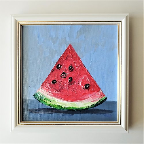 Artpainting Purchase a Unique Watermelon Acrylic Textured Painting for your Kitchen Wall